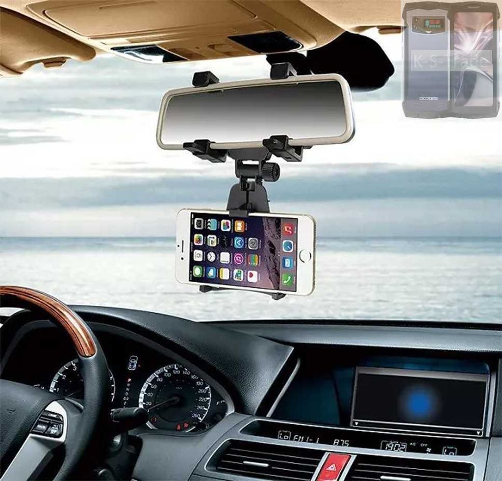 K-S-Trade Smartphone Halterung kompatibel mit Doogee Smini Rückspiegel Halterung schwarz Auto Halterung KFZ Halter