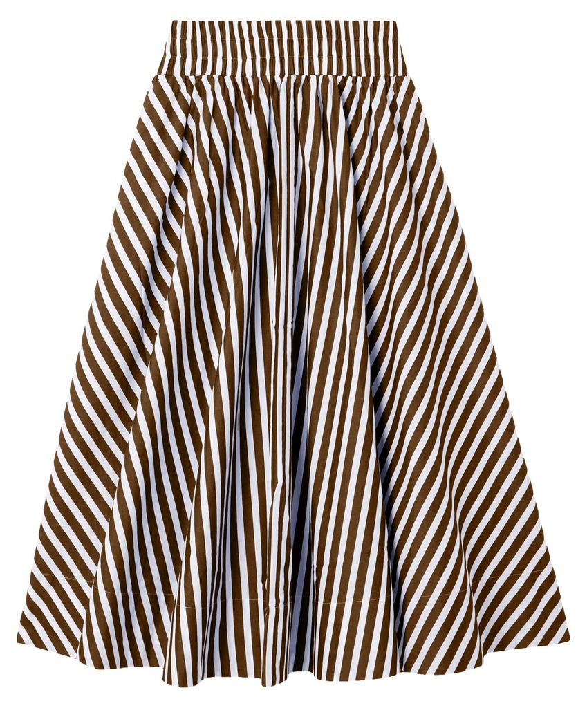 Rich & Royal (4) Baumwolle Striped Midi Skirt coconut bark coconut bark 38