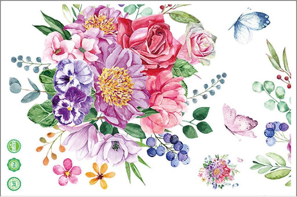 Blumen-Schmetterlinge-Toilettenaufkleber, abnehmbar, selbstklebend, wasserdicht, PVC, Badezimmer-Wandkunst, Dekoration, Aufkleber, Heimbedarf