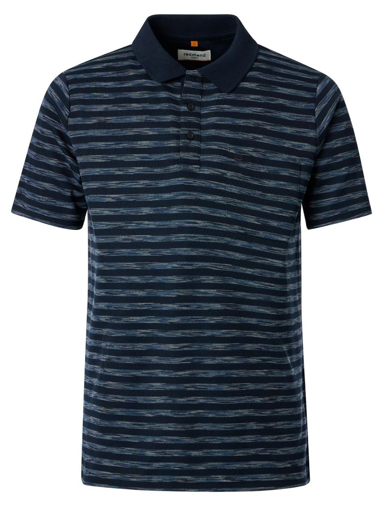 REDMOND Casual Herren Polo-Shirt Kurzarm Marine gestreift XL
