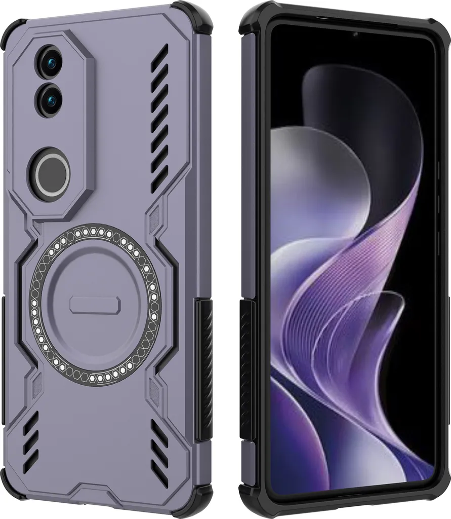 Custodia Magnetica Vivo V50 Viola - Cover Dissipazione Calore Ibrida