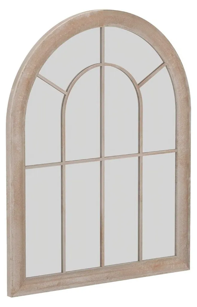 Miroir cintré design rustique avec cadre métallique noir 69x88 cm