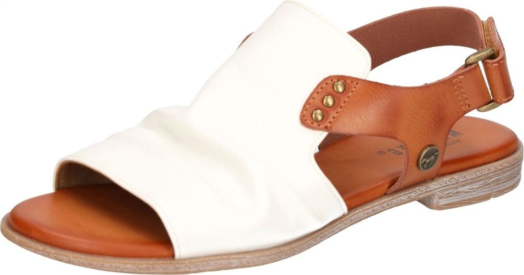 Mustang Damen Sandale Hochfront Nieten Faltendetail Slouchy Optik 1388-808, Größe:36 EU, Farbe:Weiß