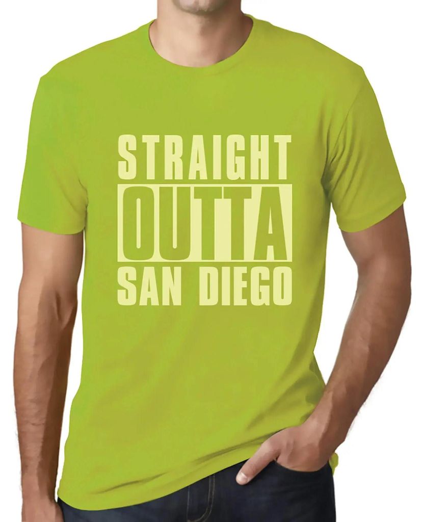 Herren Grafik T-Shirt Straight Outta San Diego Öko-Verantwortlich Vintage Jahrgang Kurzarm Lustige Druck Geburtstag Geschenk Mann