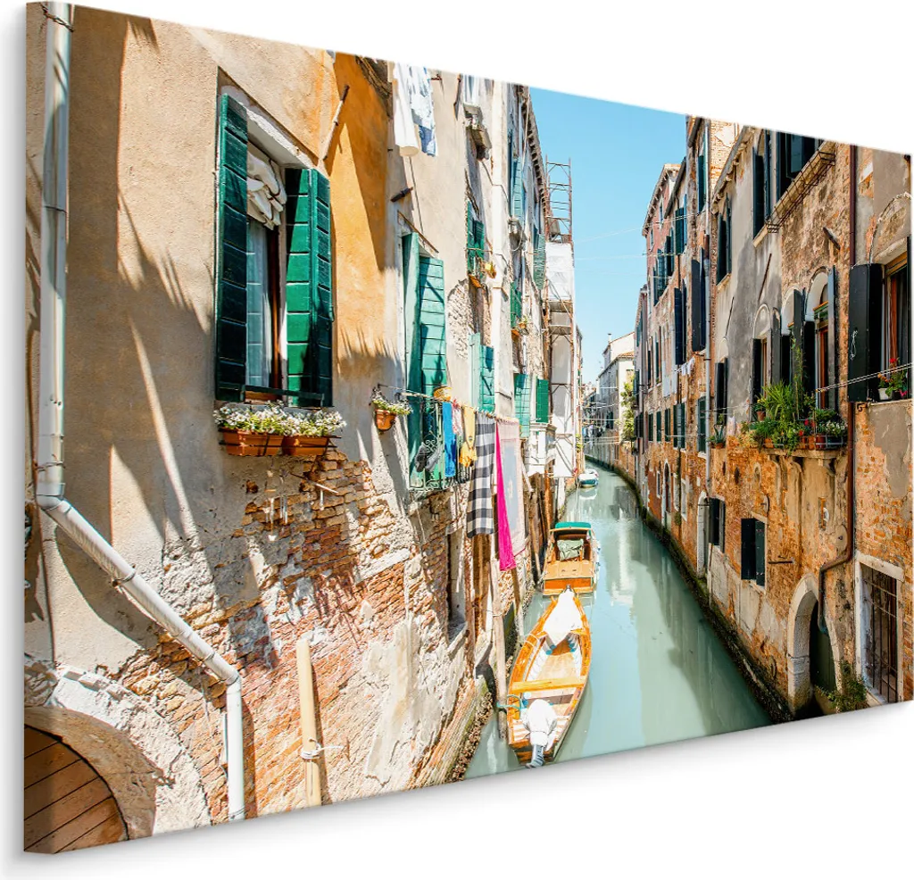 Carta da Parati Venezia 100x70 XXL - Stampa Gondole e Canale Sole