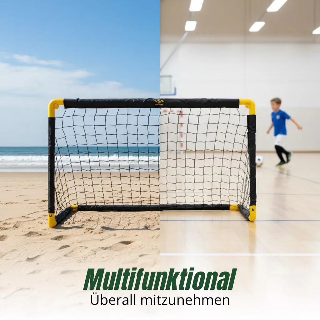 Mini buts de foot pliables Umbro - Set de 2 cages transportables noires