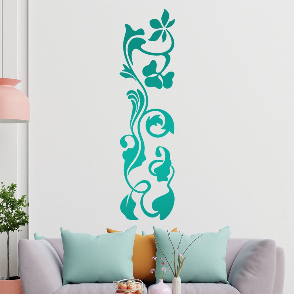 Kleeblatter - Blätter - Ornament Wandtattoo in 6 Größen - Wandaufkleber Wall Sticker - Dekoration, Küche, Wohnzimmer, Schlafzimmer, Badezimmer