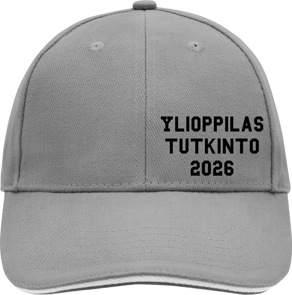 Huuraa Cappy Mütze Ylioppilastutkinto 2026 Abschluss Finnland Dark Grey/White Baumwolle 6-Panel Kappe Geschenkidee