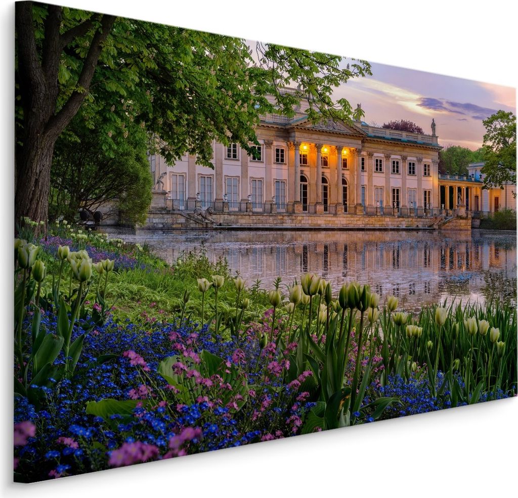 Fabelhafte Canvas LEINWAND BILDER 40x30 cm XXL Kunstdruck Warschau Palast Blumen
