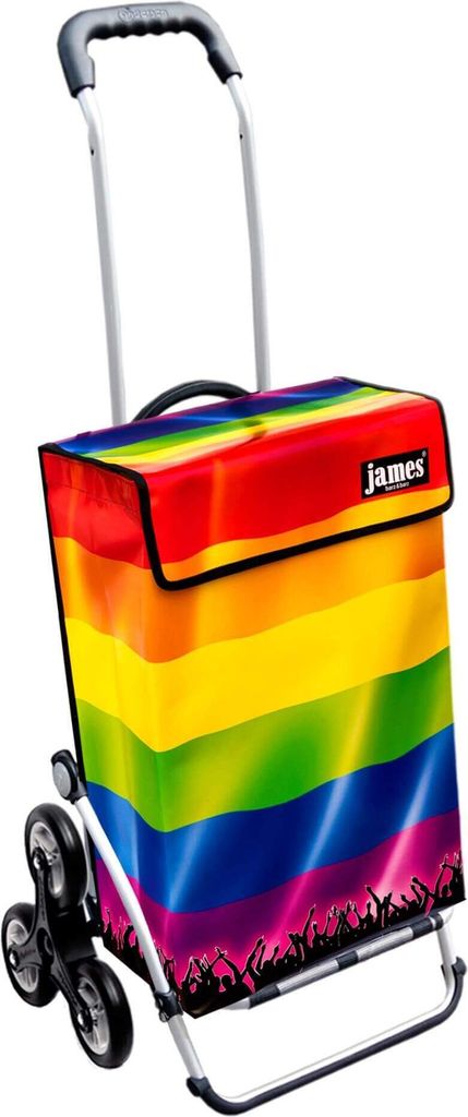 James Einkaufstrolley - RAINBOW - stabiler Einkaufswagen mit individuellem Design - mehrfarbig: gelb | orange in Ausführung: Royal-Treppensteiger