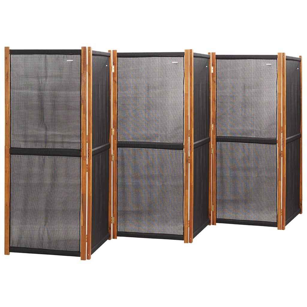 " " 6-tlg. Raumteiler Paravent Elegantes Design - Trennwand/Sichtschutz - Schwarz 420x180 cm NeuMöbel 5856837
