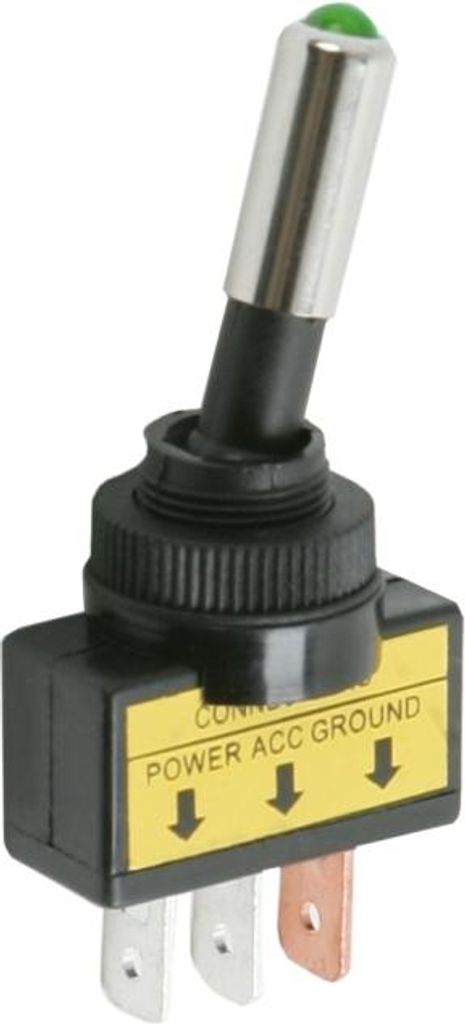 2x Kippschalter mit grüner LED SPST AUS-EIN - Kippschalter 12V DC 20A - Unterputzschalter mit LED-Anzeige für Fahrzeuge und elektrische Geräte -...