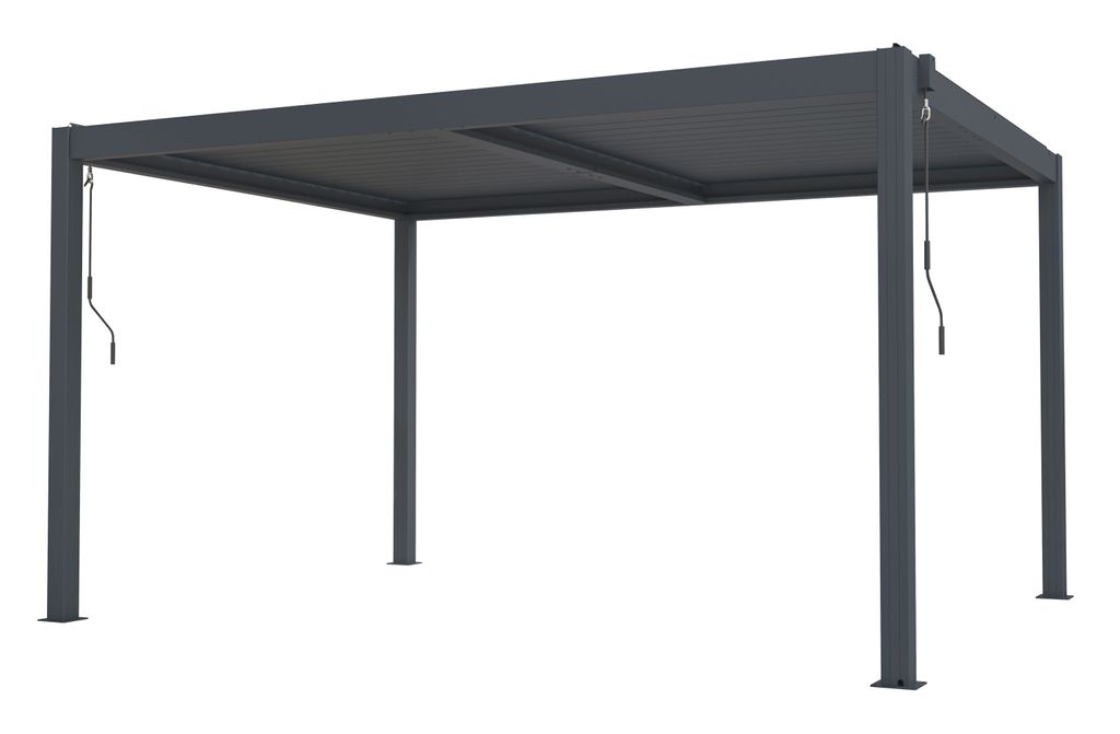 Bioklimatische Pergola G21 Austin 4x3 m, anthrazitfarbene Aluminium