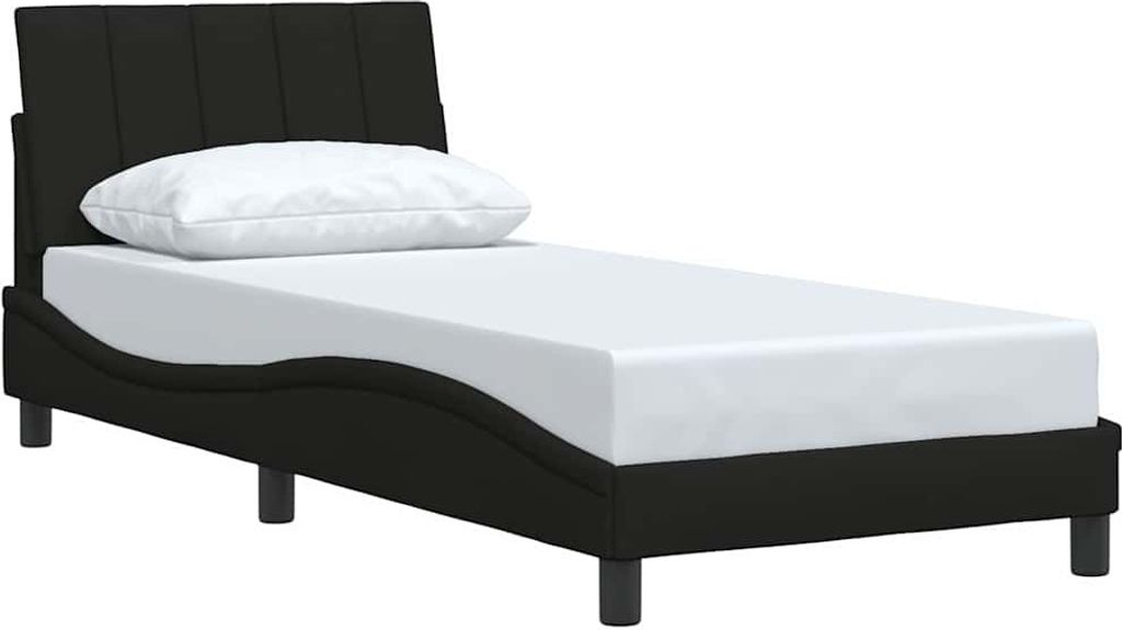 Bettgestell ohne Matratze "Hanko" Schwarz 90x190 cm Stoff