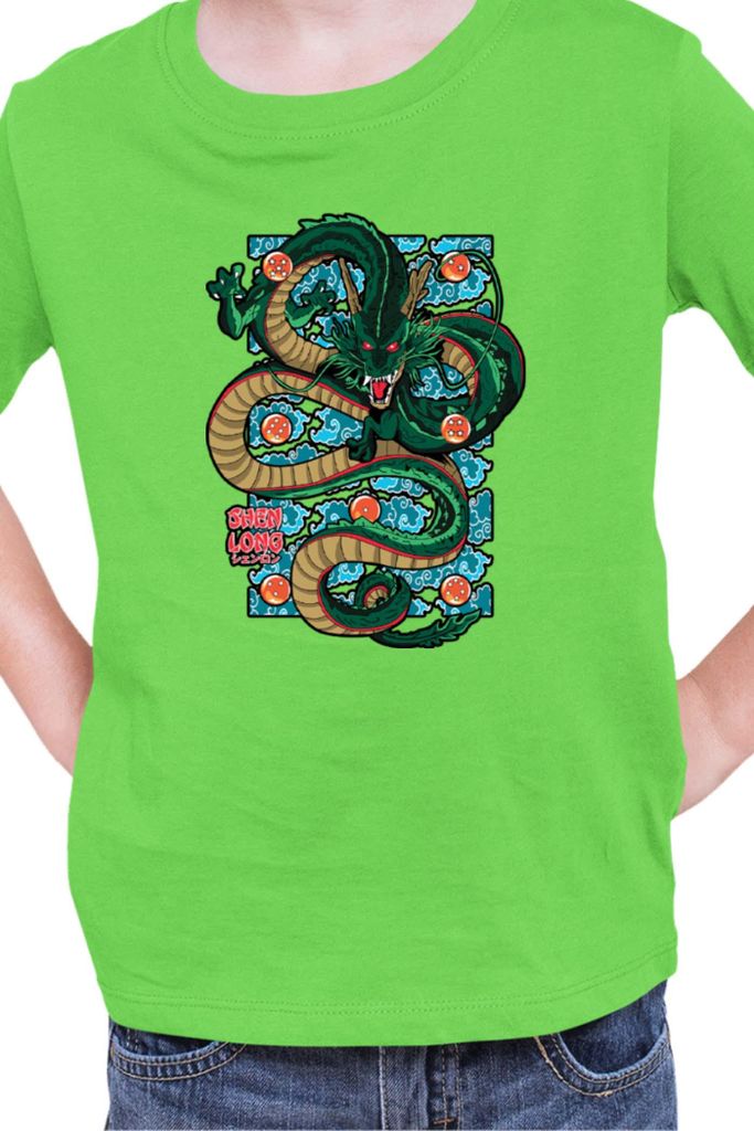 Kinder T-Shirt Japan Manga Anime Comics Animation Dragon Anime Manga Ball Dragon Shenglong, 7-8 Jahr - 128 / Lime