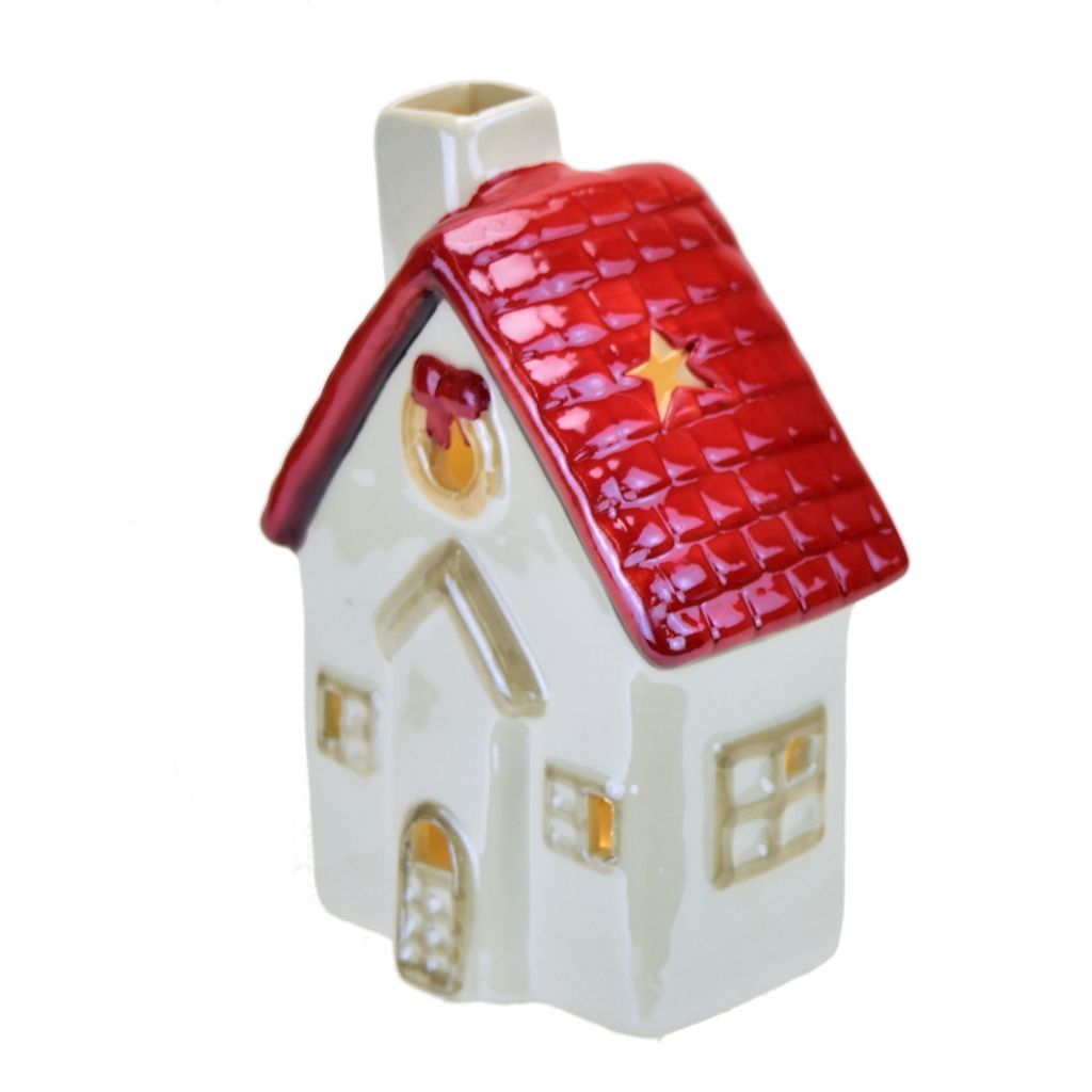 Ceramiczny domek z oświetleniem LED 13 cm Zdjęcie produktu 