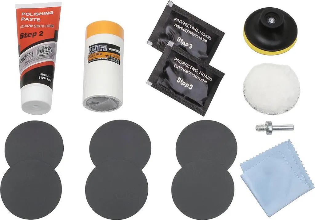 Set Rigenerazione Fari ASTA - 14 Pezzi per Lucidatura e Ripristino