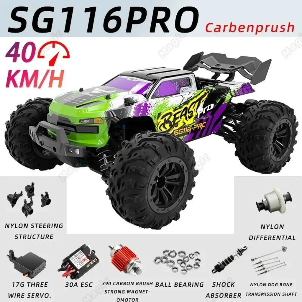 Monster Truck RC tout-terrain SG116PRO 4x4 Échelle 1:16 Rapide 40km/h