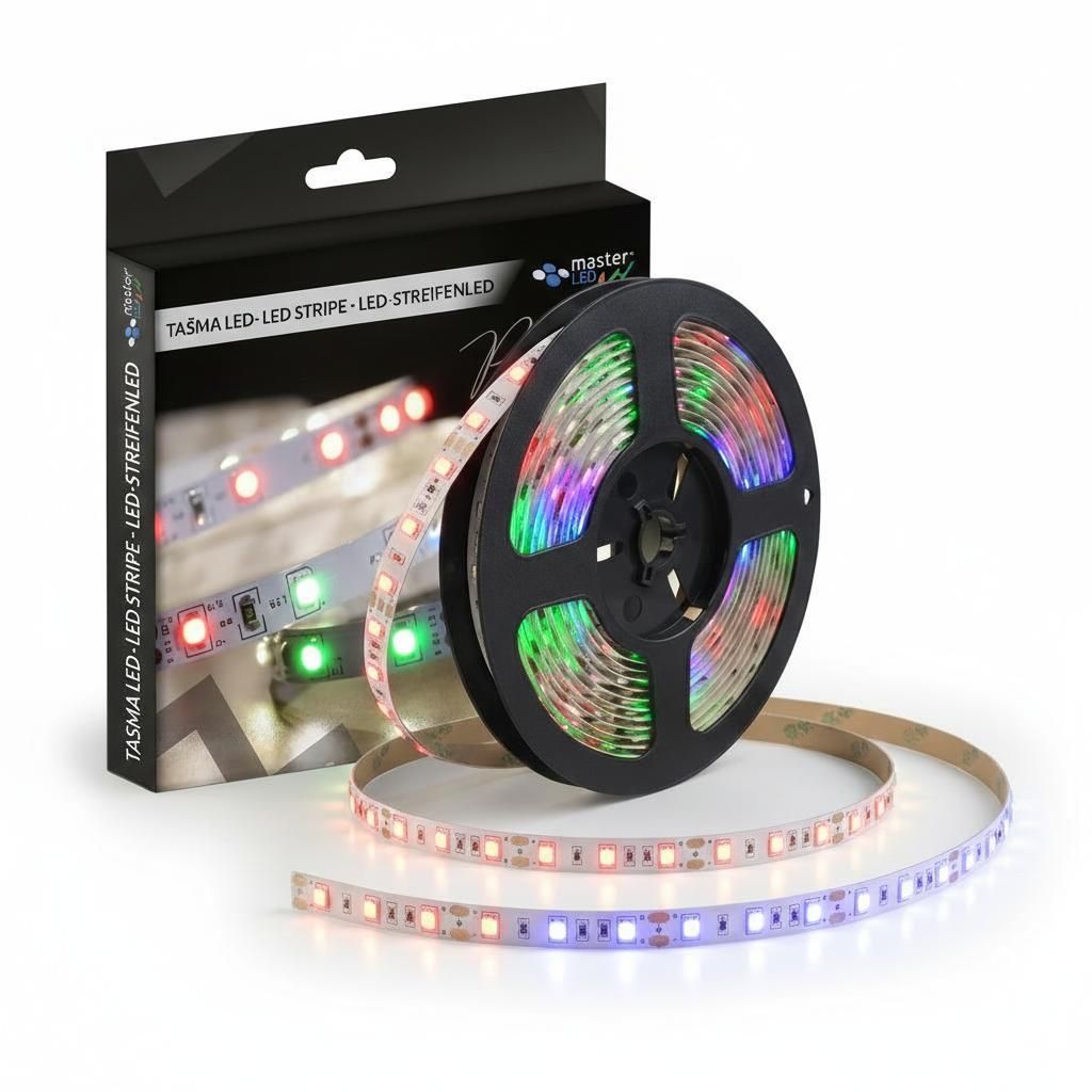 MasterLED LED RGB Streifen 5 m, 12V DC, SMD 5050, 30 LEDs m, 7,2 Wm, IP65, dimmbar