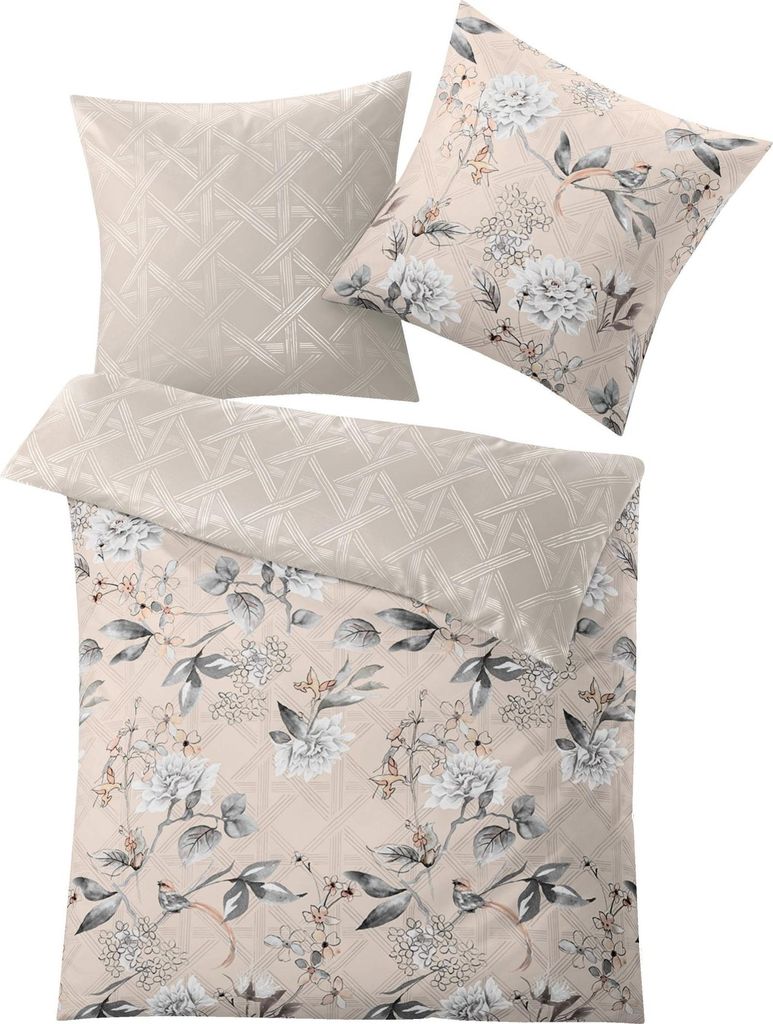 Kleine Wolke Bettwäsche Satin Kessia Taupe 155 x 220 cm und 80 x 80 cm