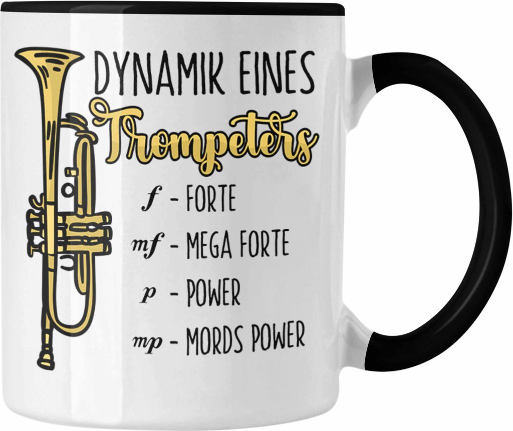 Trendation - Lustige Trompete Tasse Geschenk für Trompeten-Spieler (Schwarz)