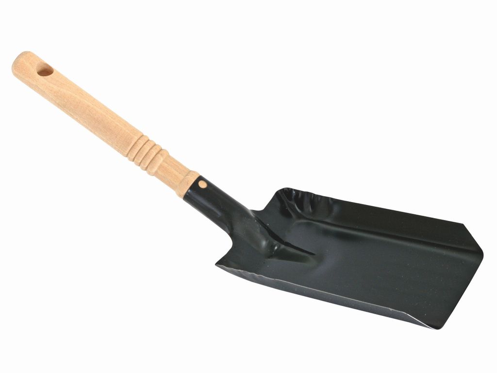 Coronet Kohleschaufel Metall sw. mit Holzgriff