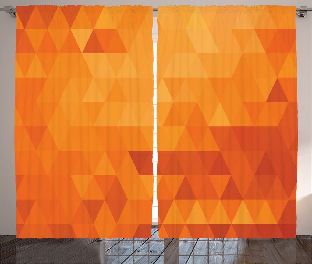 ABAKUHAUS Burnt orange Rustikaler Vorhang, Formen und Muster, Wohnzimmer Universalband Gardinen mit Schlaufen und Haken, 280 x 175 cm, Burnt orange