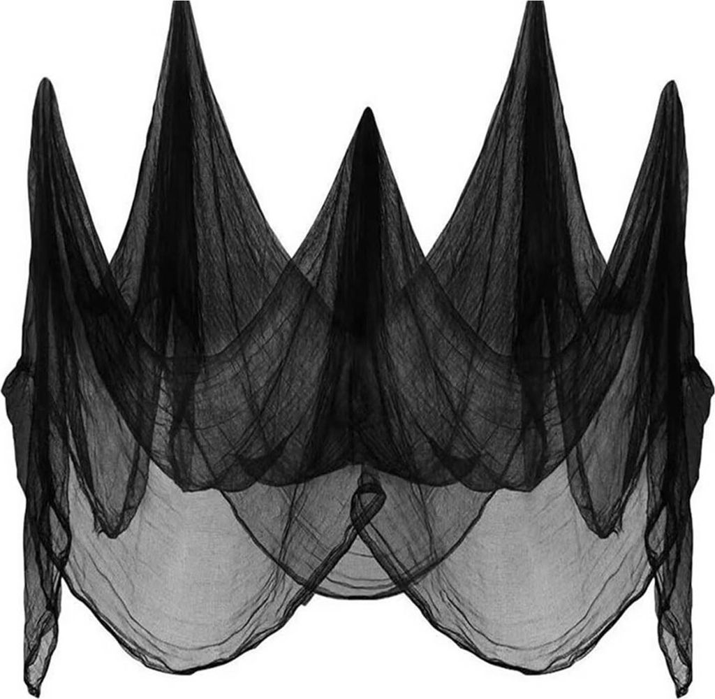 Halloween-Gazetuch, gruseliges Blut/Schwarz/Weiß-Stoffgaze für Spukhaus, Outdoor, Indoor, Hof, Halloween-Dekoration