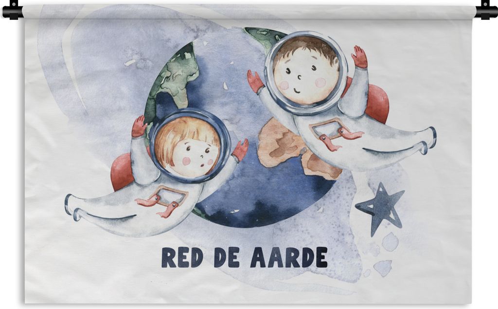 MuchoWow Wandteppich Wandbehang Sprichwörter - 'Rette die Erde' - Zitate - Jungen - Mädchen - Kinder - Kinder 60x40 cm Tapisserie Dekoration Wa...