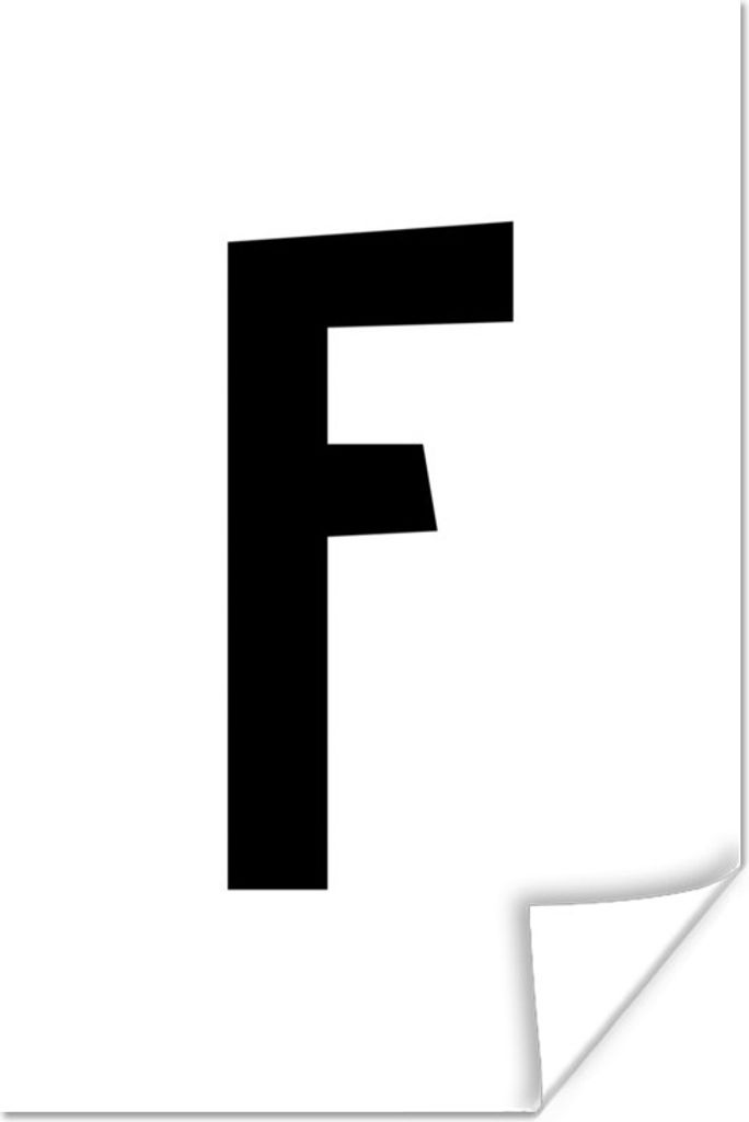 MuchoWow Poster Kinder Illustration der Buchstaben des Alphabets "F" auf einem weißen Hintergrund 60x90 cm - Wanddekoration
