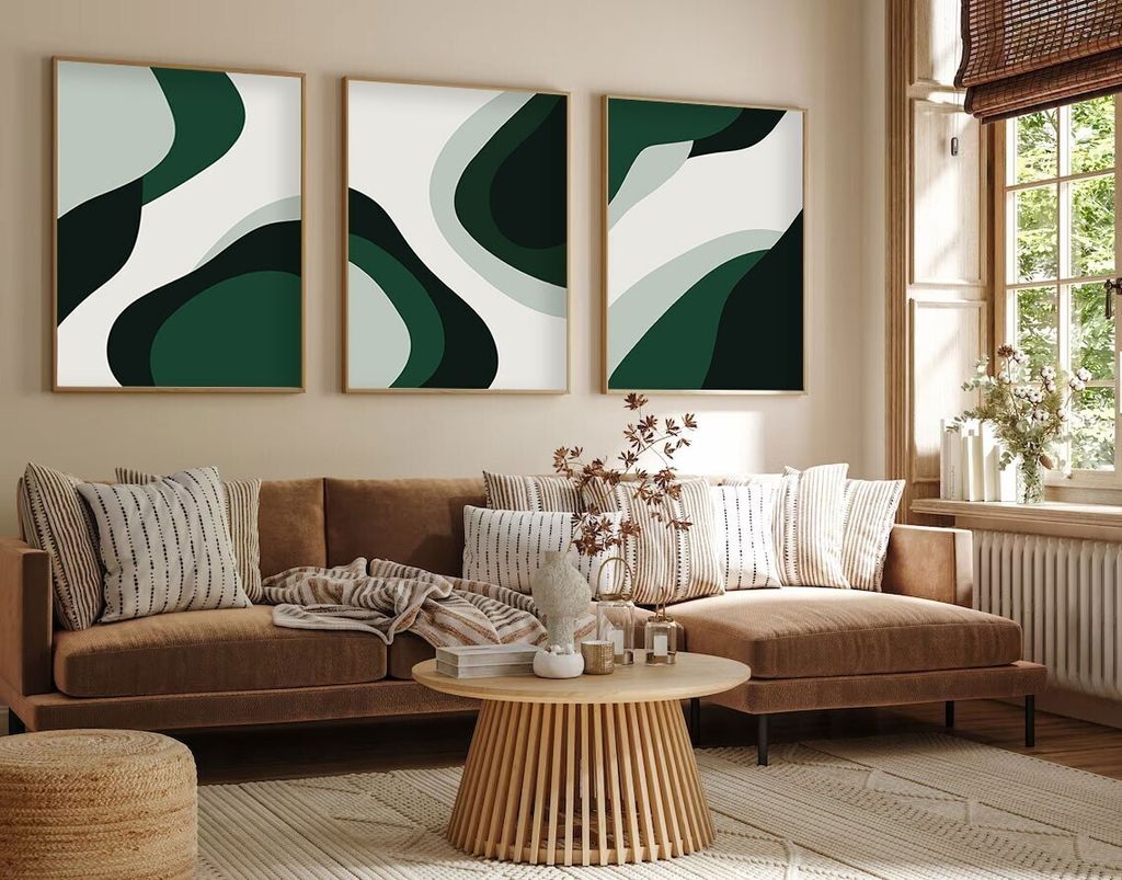 Wallity, Huhu204 - 20 x 30, Dekorativ gerahmtes MDF-Gemälde (3 Stück), 100 % MDF, Mehrfarbig, 20 x 30 cm