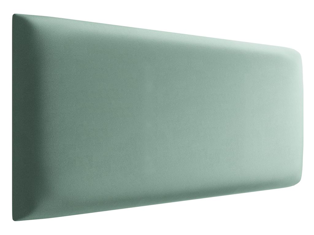 A single, light green upholstered wall panel is shown against a white background.