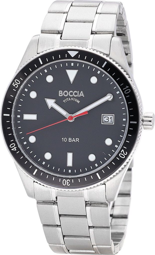 Boccia Uhr für Herren 3664-06 Titan, Schwarz, Quarz