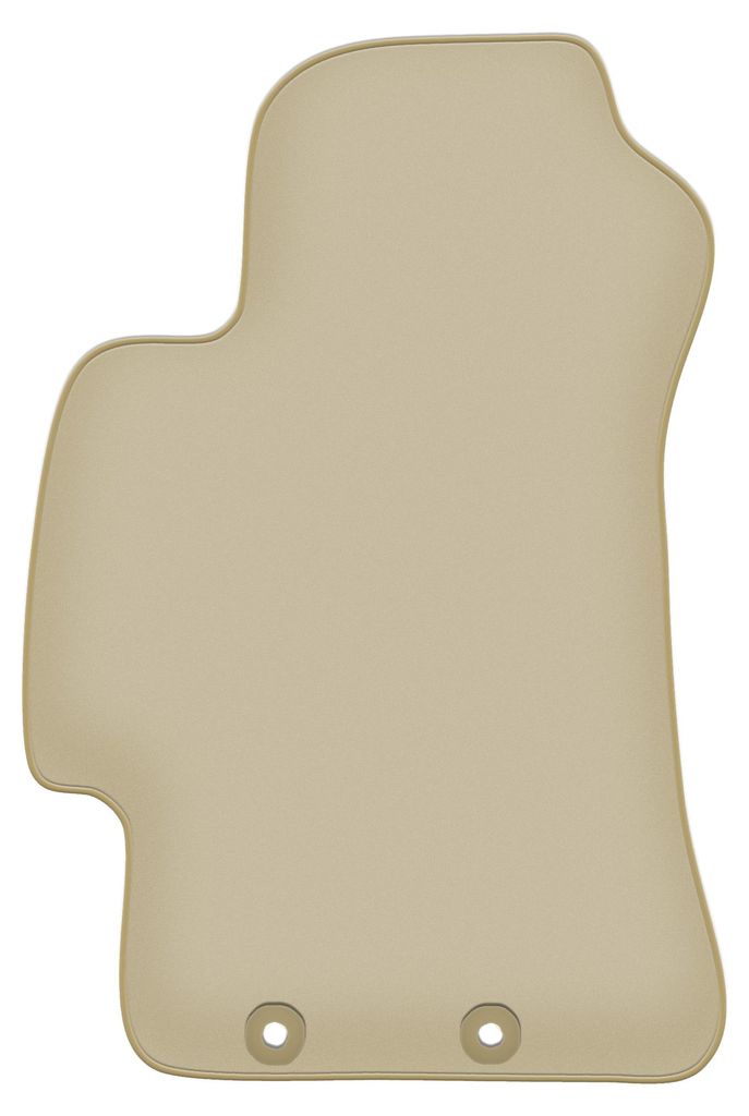 Fahrerfußmatte Velours PREMIUM beige passend für Subaru Impreza III GH (2007-2013, Schrägheck, Kombi, WRX) – mit Befestigungen – passgenau