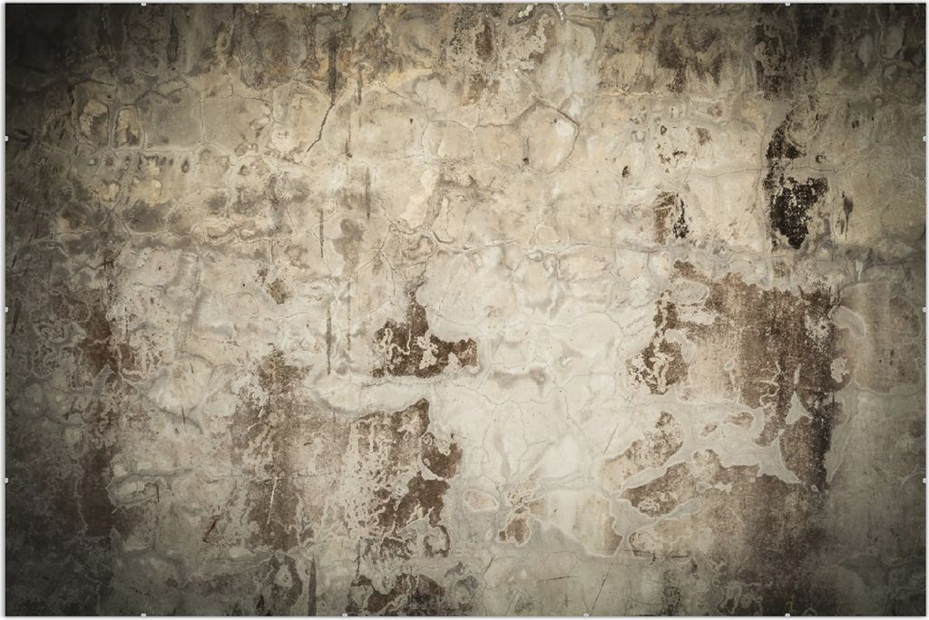 Wallario Wandbild Alte schmutzige Wand aus Beton mit abblätternder Farbe, Größe: 61 x 91,5 cm, Poster mit rahmenlosen Bildhalter