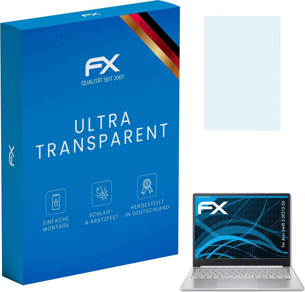 atFoliX FX-Clear 2x Schutzfolie kompatibel mit Acer Swift 3 (SF313-53) Displayschutzfolie
