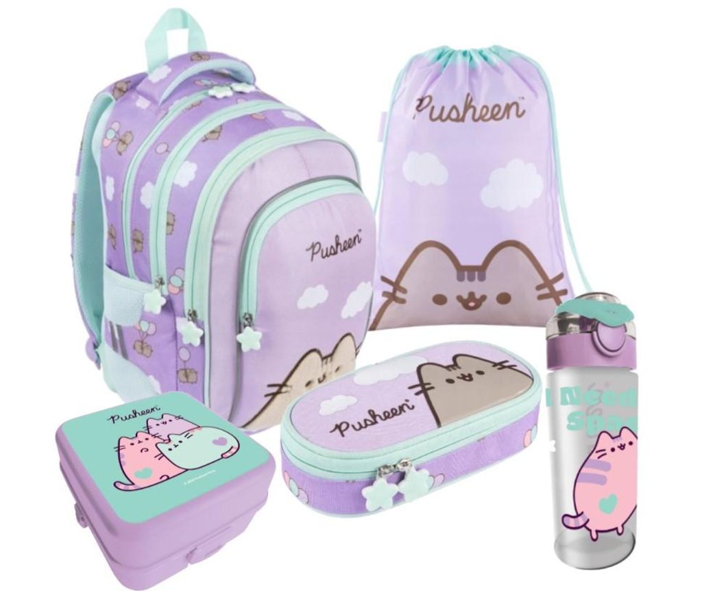 Rucksack Set Pusheen Violet 5-teiliges Schulset Violet St. Produktbild 