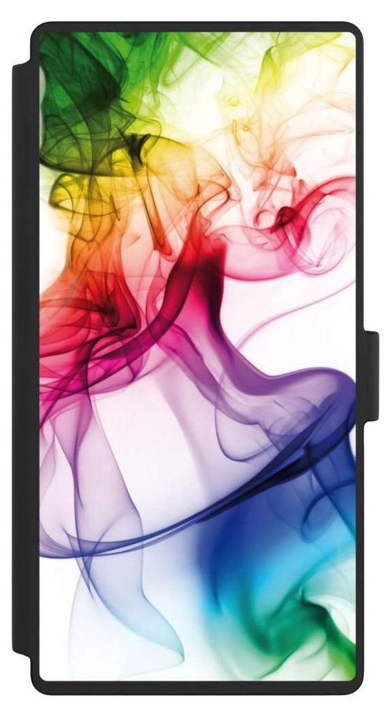 NIVOCASE Klapphülle für Samsung Galaxy S23 Ultra Handyhülle aus Kunst Leder NIVOflip schwarz Farbe Regenbogen Wasser