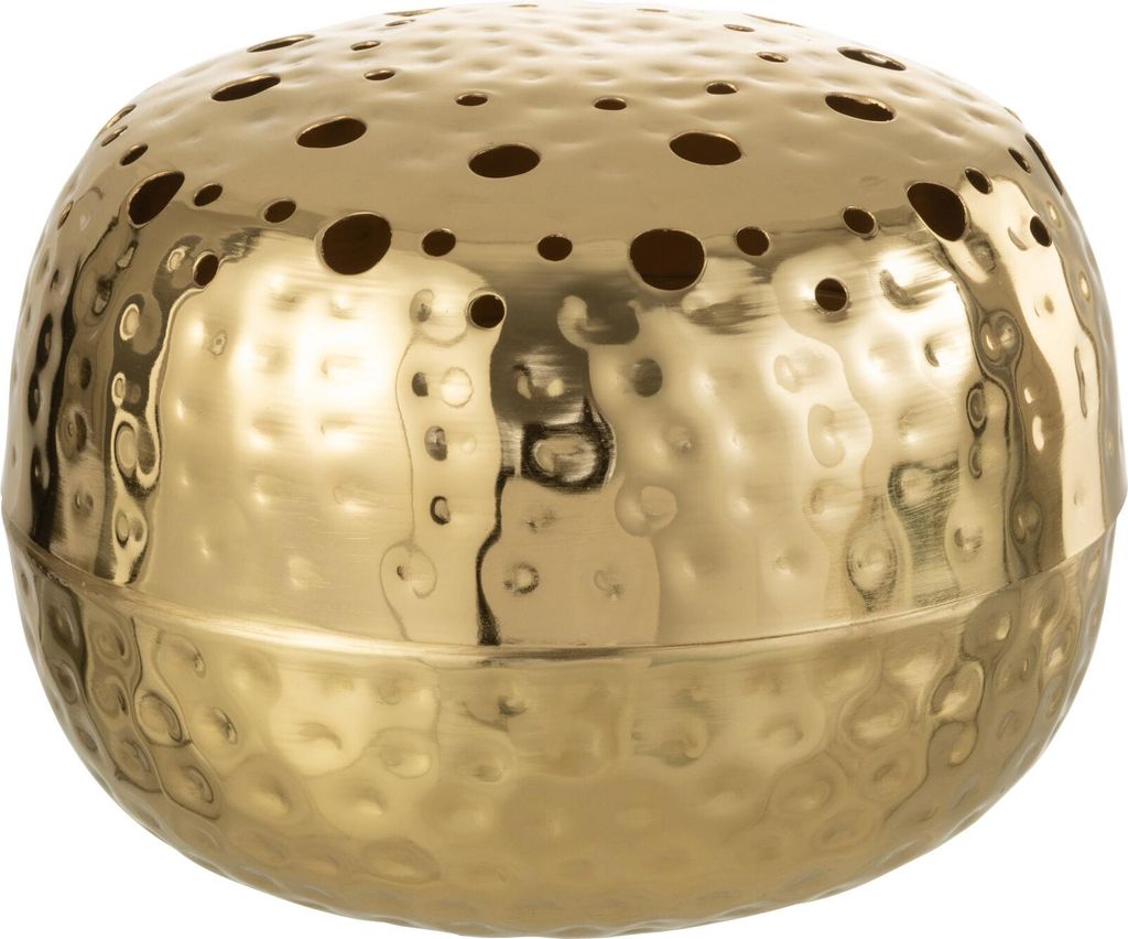 J-Line Vase Kugel Löcher Metall Gold Large