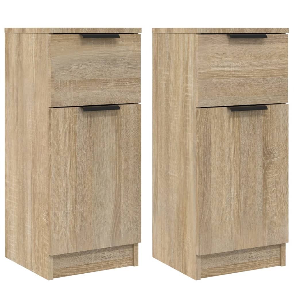 vidaXL Sideboards 2 pcs. chêne Sonoma 30x30x70 cm bois Image du produit 