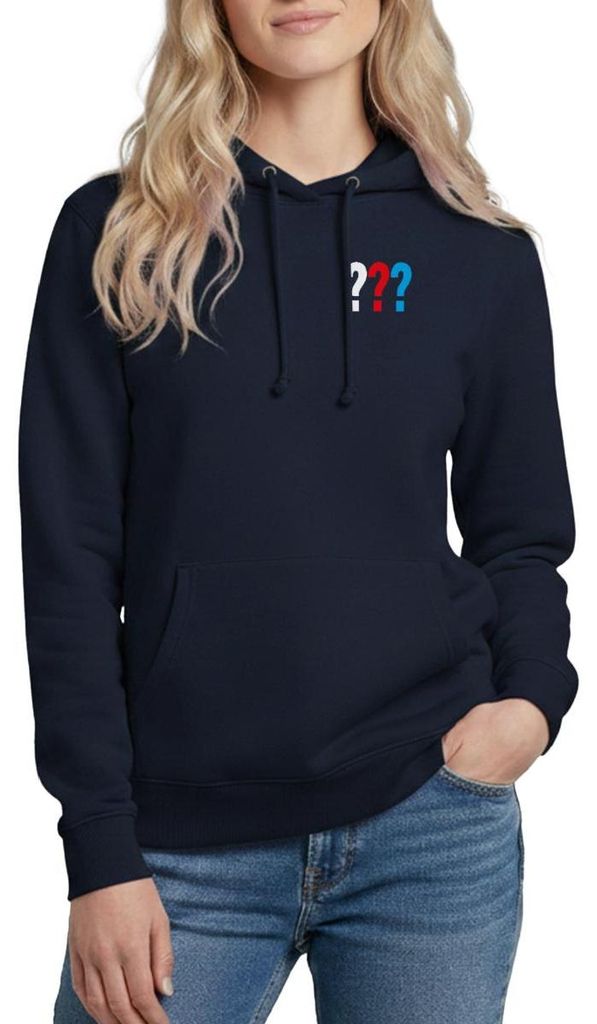 Spreadshirt Die Drei Fragezeichen Kleines Logo Damen Hoodie, M, Navy