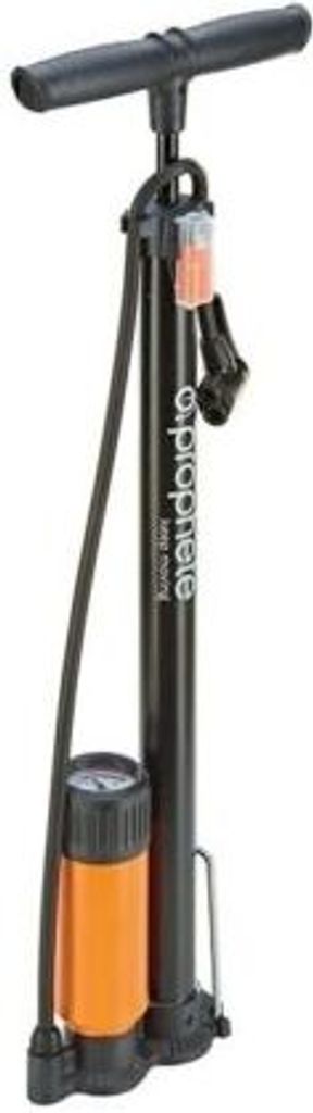 Prophete 515 Alu-Stand-Luftpumpe mit Manometer, klappbarem Standfuß, mit Duokopf für alle Ventilarten, inkl. Adapter-Set, 7 Bar, Länge: 600 mm