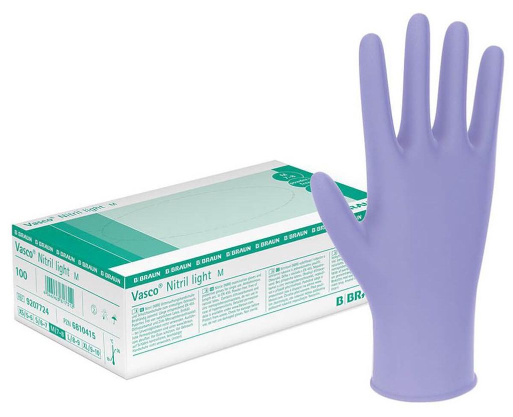 B. Braun Vasco Nitril light Untersuchungshandschuhe blau Produktbild 