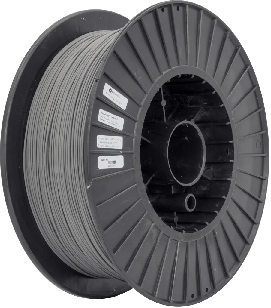 PolyMide PA6-GF Polymaker 1.75mm Gris - Filament 2kg Résistant à la Chaleur
