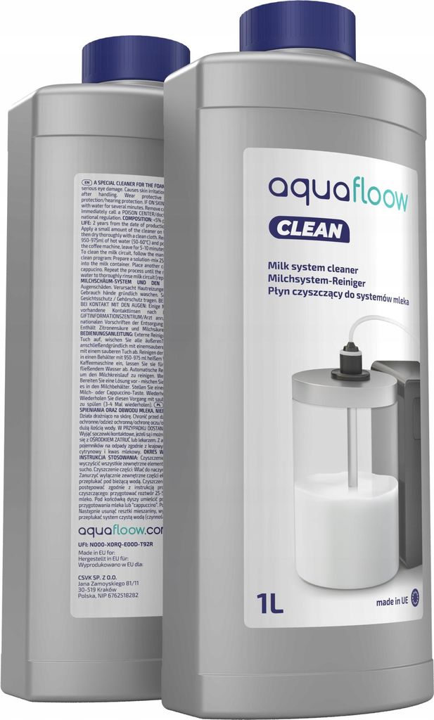 Aquafloow Flüssig-Reiniger 1000ml für Milchaufschäumer für Jura Siemens Nespresso Saeco