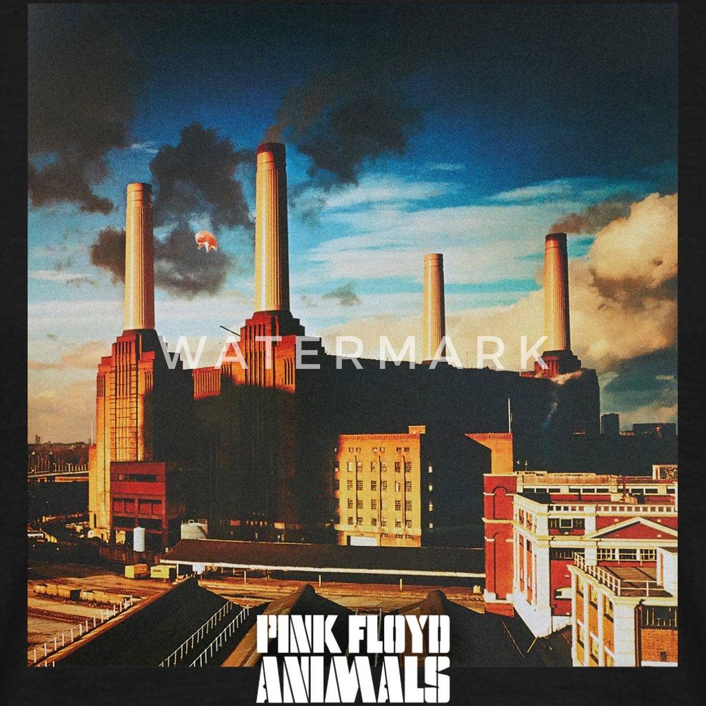Spreadshirt Pink Floyd Animals Album Cover Männer T-Shirt, L, Schwarz