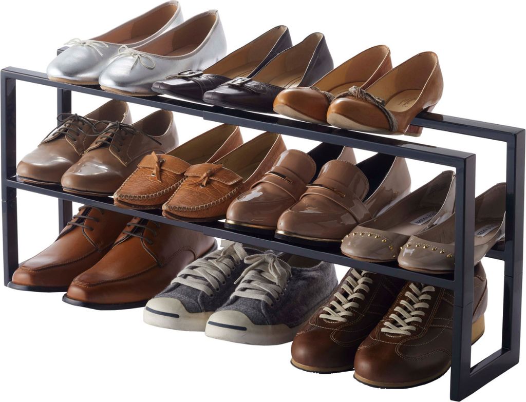 Yamazaki Schuhregal mit 2 Ablagen schwarz ausziehbar Produktbild 6