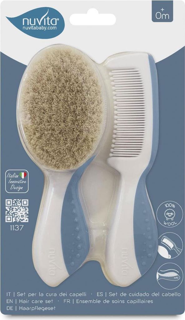 Nuvita Haarbürsten-Set Puderblau