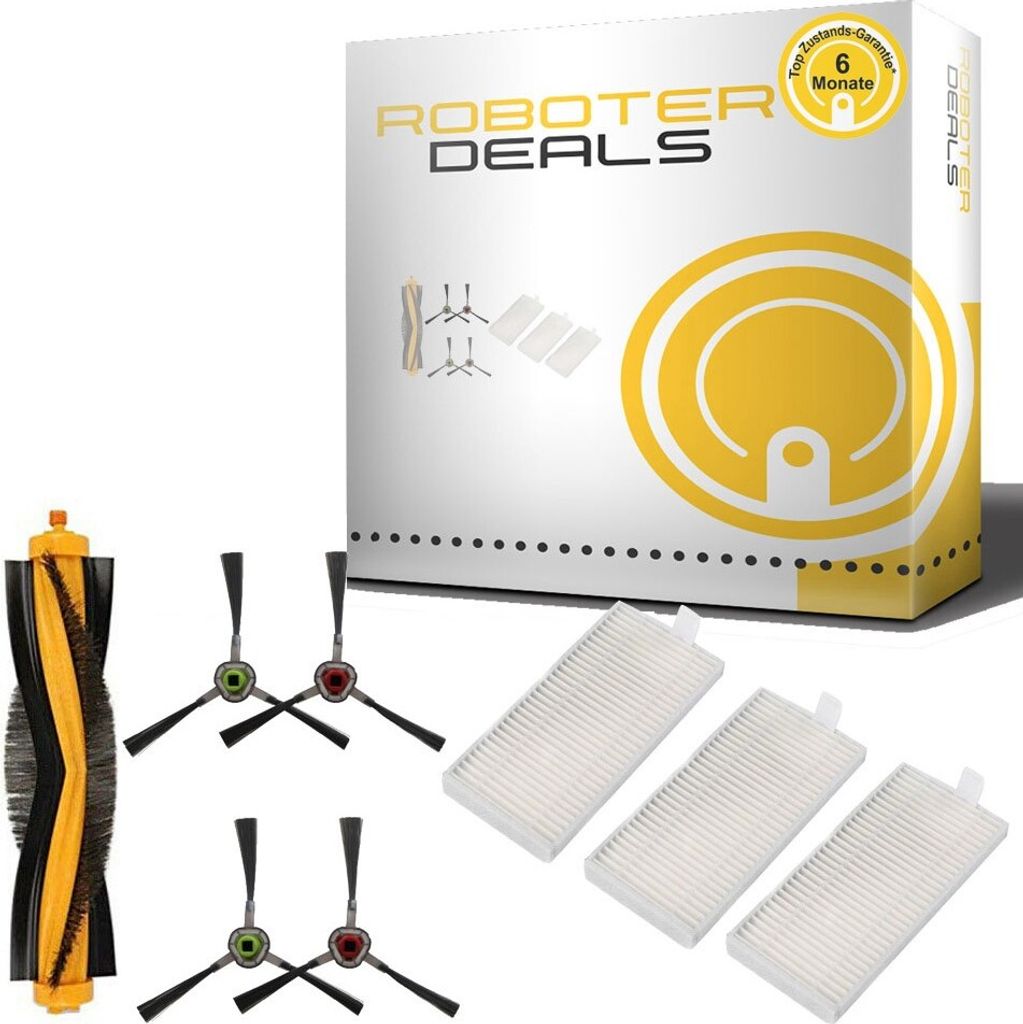 A product shot of vacuum cleaner accessories and their packaging.