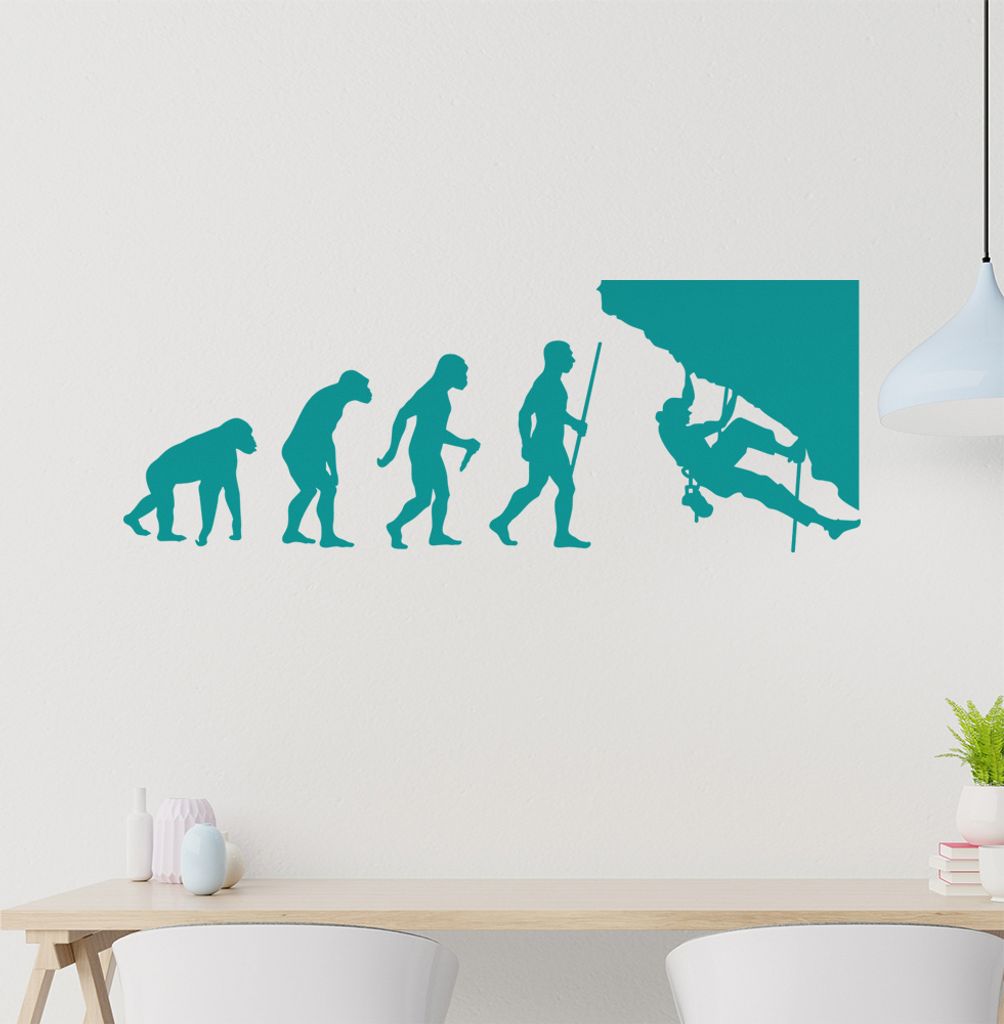 Klettern Kletterer Evolution Wandtattoo Wandaufkleber Wall Sticker - Dekoration, Küche, Wohnzimmer, Schlafzimmer, Badezimmer